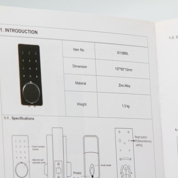 S110BBL Keyless Entry Door Lock with Bluetooth - Picture 2 of 2